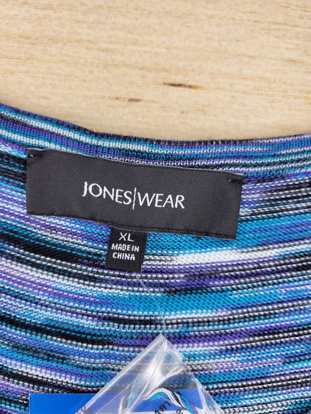 Jones Wear Multi Stripe Sleeveless Tank Top Women XL Blue Purple Boho - Picture 4 of 11
